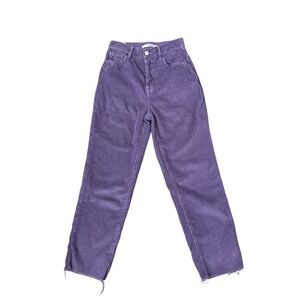 PacSun Purple Corduroy High Rise Straight Leg Button Fly Pants Women's Size 24